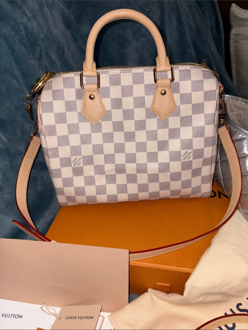 Louis Vuitton Damier Azur speedy 25 Bandouliere! Pristine cond